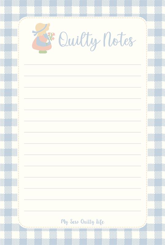 Notepad Pastel Gingham Girl MSQL 143N Sew Quilty Life#1