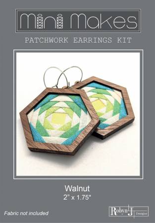 Patchwork Earring Hexagon Kit and Pattern Walnut