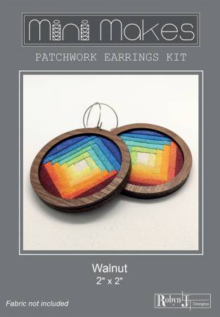 Patchwork Earrings Circle Kit and Pattern Walnut