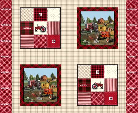 Farmall Plaid Pillow Panel