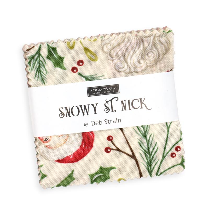 Snowy St Nick Mini Charm 56220MC Moda Precuts#1