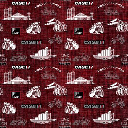 Case IH-Built By Farmers 10562-RED Case IH Burlap