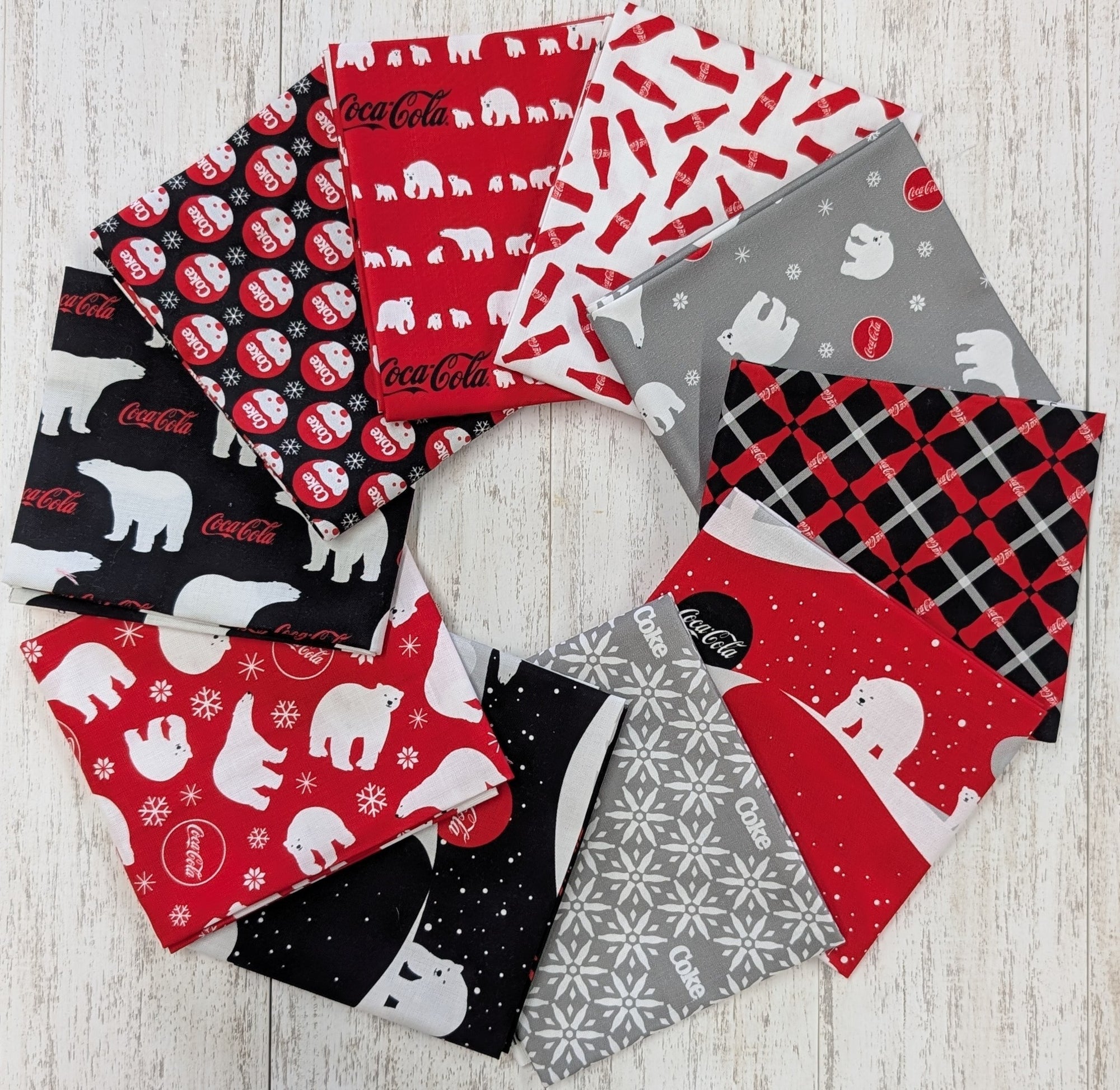 (10) Polar North Coca-Cola Fat Quarter Bundle