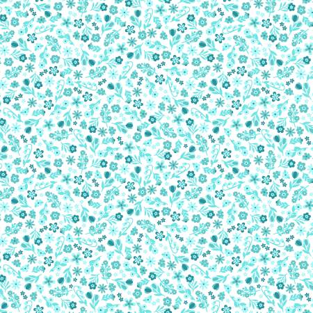 Sippin On Sunshine 11075M-Q Aqua Blue Tonal Packed Ditsy