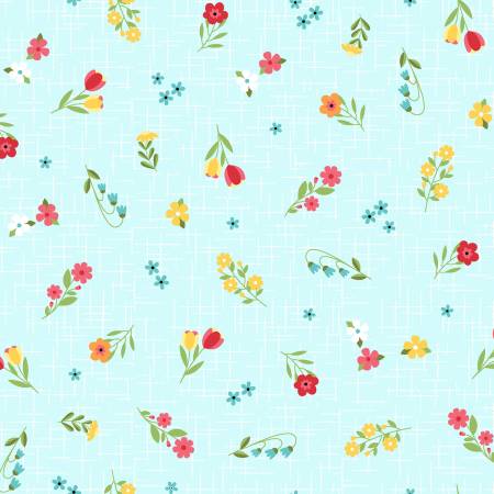 Sippin On Sunshine 11076M-Q Aqua Blue Ditsy On Texture