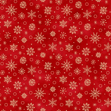 Christmas Time 11096-R Red Snowflakes