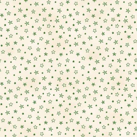 Christmas Time 11098-EG Cream/Green Stars