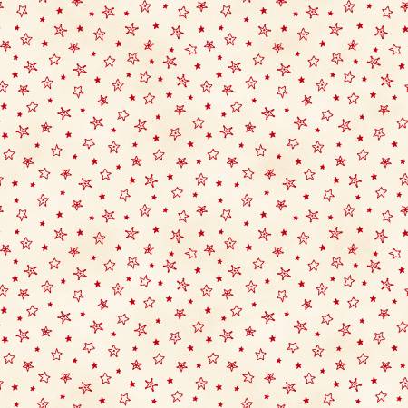 Christmas Time 11098-ER Cream/Red Stars