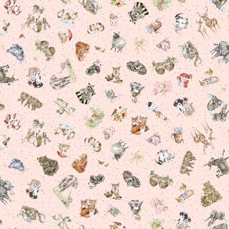 Together Is Better 11121-P Pale Pink Tossed Animals