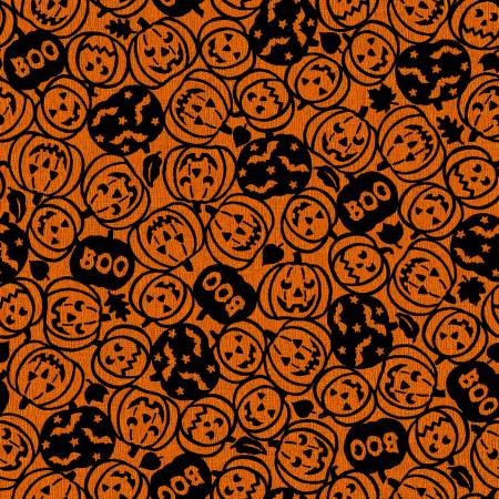 Pumpkin Grove 11182-OJ Orange/Black Spooky Pumpkins