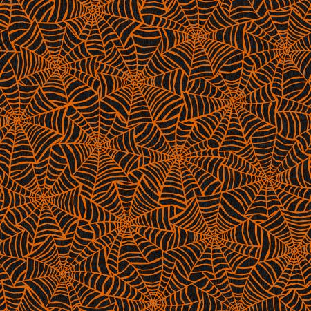 Pumpkin Grove 11183-JO Black/Orange Spider Webs