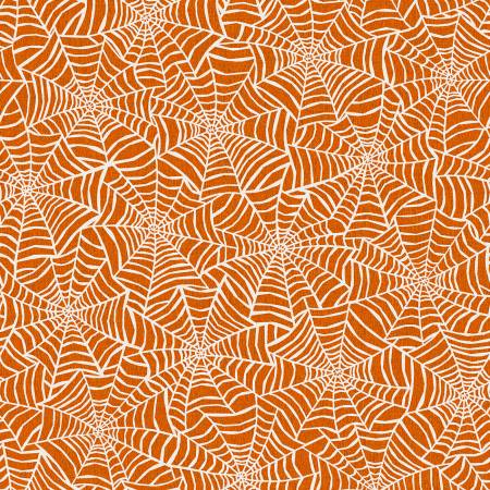 Pumpkin Grove 11183-OE Orange/Cream Spider Webs