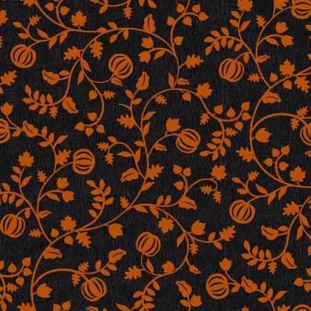 Pumpkin Grove 11184-JO Black/Orange Pumpkin Vines