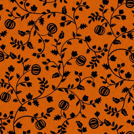 Pumpkin Grove 11184-OJ Orange/Black Pumpkin Vines
