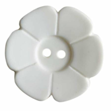 Pure White 1 1/8" Flower Button