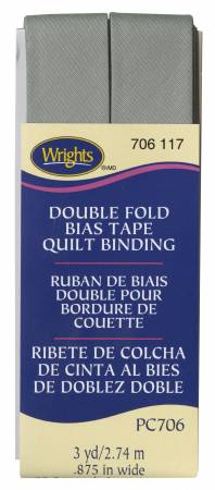 Double Fold Quilt Binding 7/8in x 3yds Medium Grey