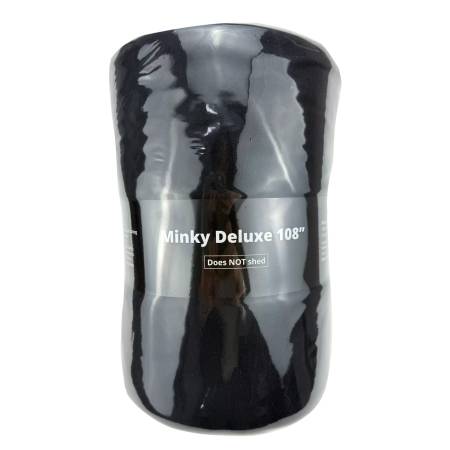 108" Wide Black Solid Minky - 3 Yd Pre Cut