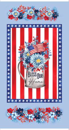 Faith, Family, Freedom - Blessed Our Home Panel Blue Patriotic 14827-54