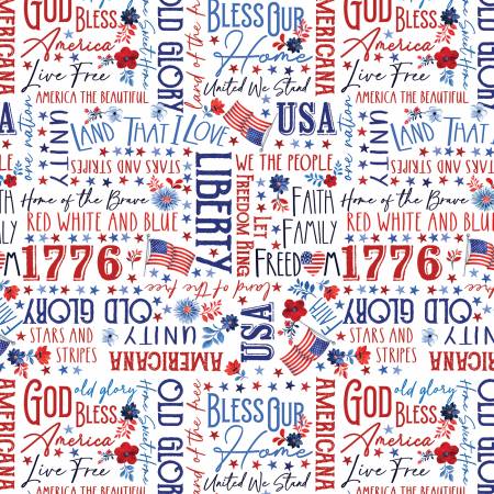 Faith Family Freedom - Words of Glory White Patriotic 14829-09