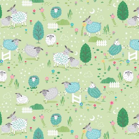 Sweet Little Lamb Little Lamb Scenic Green 14964-44