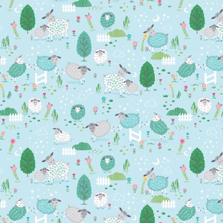 Sweet Little Lamb Little Lamb Scenic Sky Blue 14964-54