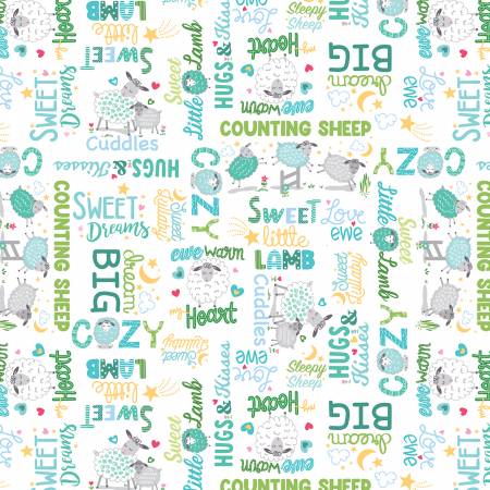 Sweet Little Lamb Sweet & Cozy Words White 14967-09