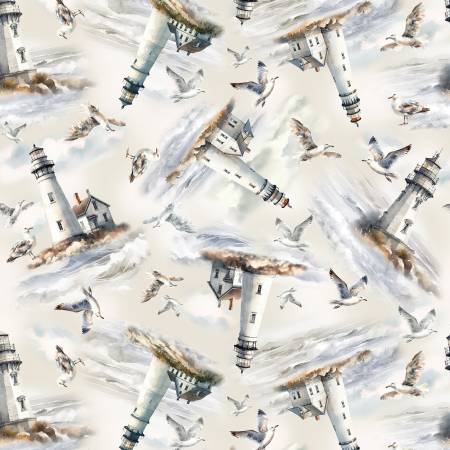Coastal Escape 15028-70 Lighthouses Neutral