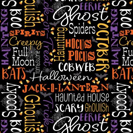 Ghostly Soiree 15099-12 Ghostly Words Black