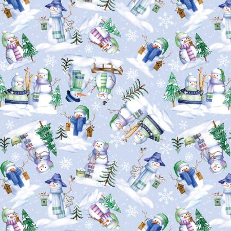 Snowflake Wishes 15195-50 Snowman Village Light Blue