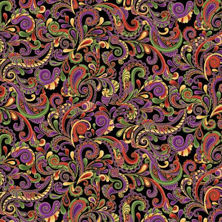 Swirl Paisley Sunset/Black 16259M-22B