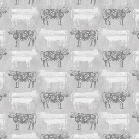 Chalk Barn 16320-13 Calico Cows Grey