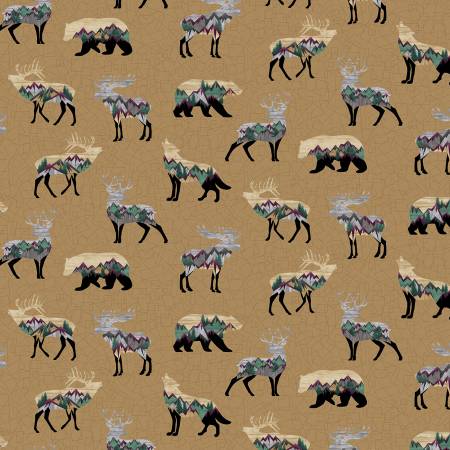 Into the Wild Wildlife Allover Tan/Multi 16567B-73