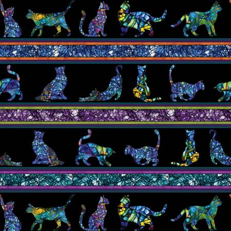 Cat Artistry Cat Artistry Black/Multi Cat Artistry Stripe 16733B-12