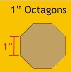 1" Octagon Acrylic Template with 1/4" seam allowance