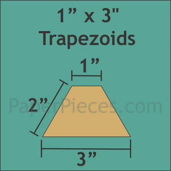 1 x 3 Trapezoid English Paper Piecing Papers 44 count
