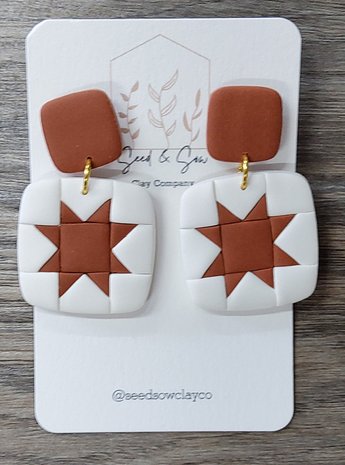 Handmade Star Clay Earrings