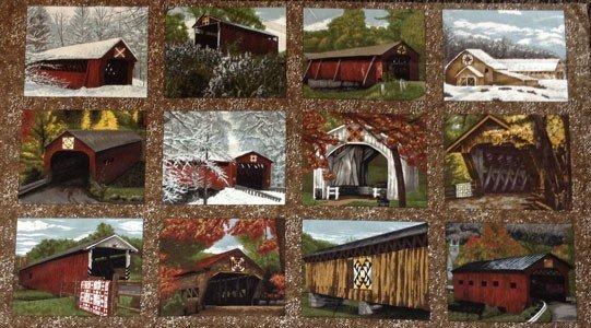 Quilt Barns & Bridges Panel