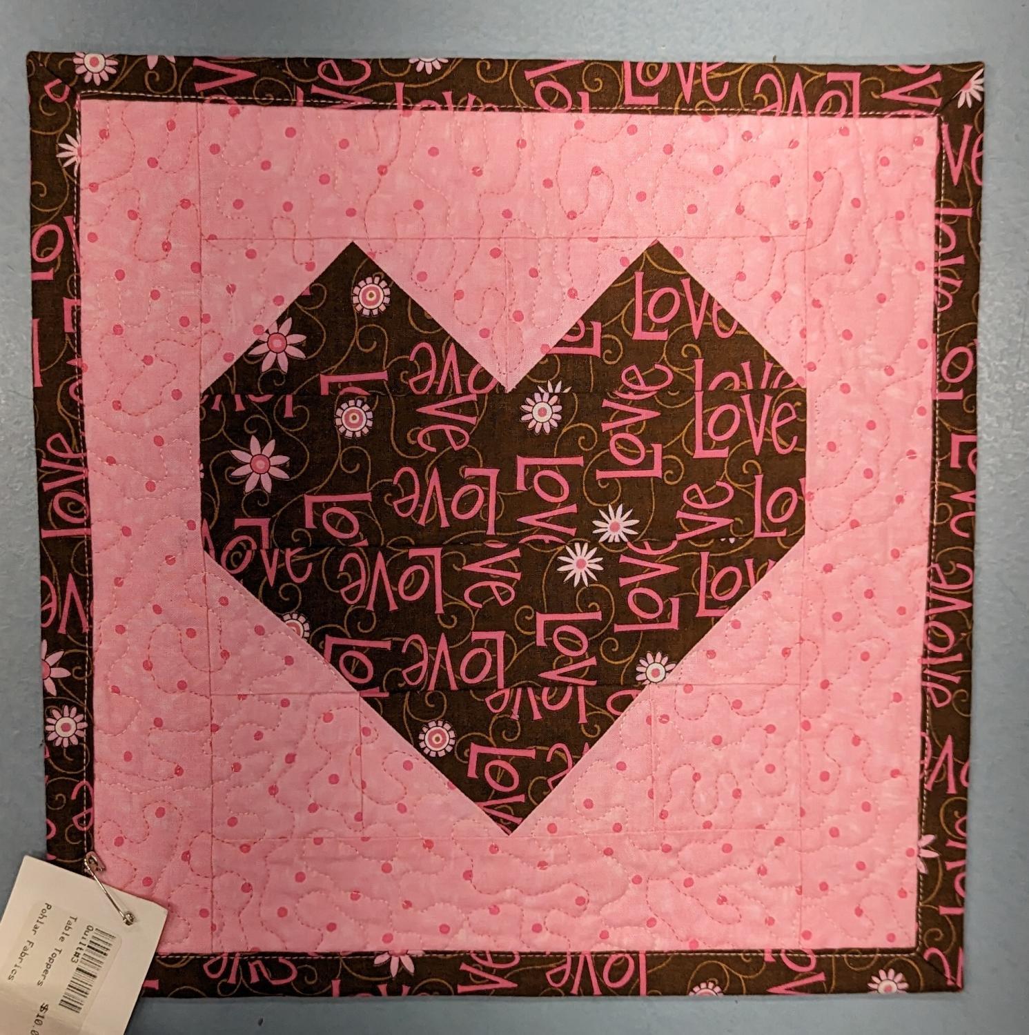 Heart Table Topper 12" x 12"