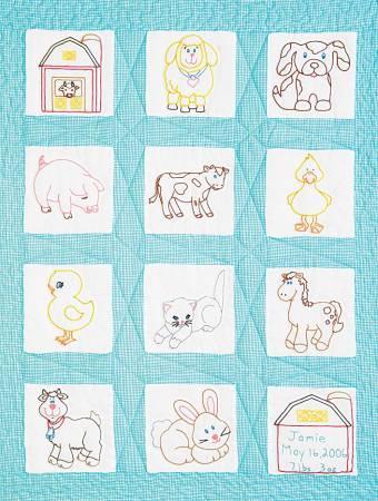 Nursery Quilt Block #83 Farm Animals