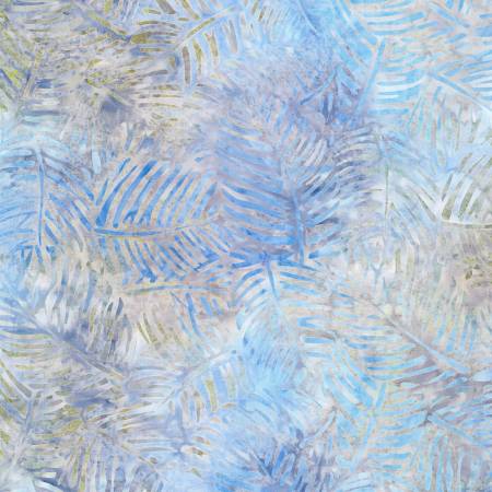 Del Mar Batiks Blue/Tan Palm Frond Batik 22204-442
