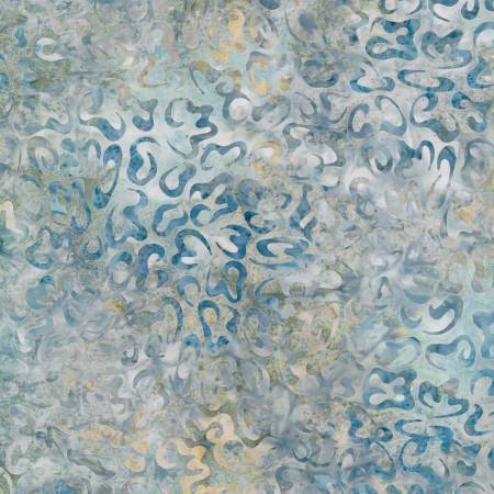Del Mar Batiks Blue/Tan Curls Batik 22230-442