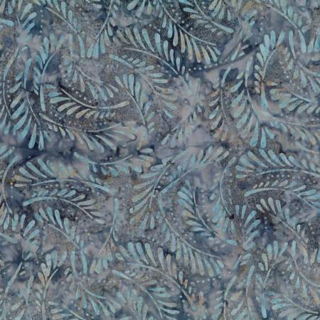 Blue Smoke 22277-492 Blue Grey Ferns Batik