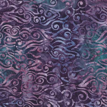 Violet Crush 22283-643 Dark Purple Swirly Waves Batik