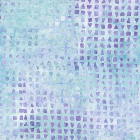 Violet Crush 22287-146 Cream/Blue Squares & Triangles Batik