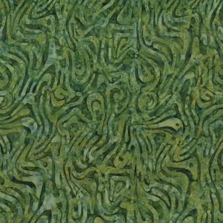Shoreline Batik Dark Green Floating Lines 22303-777