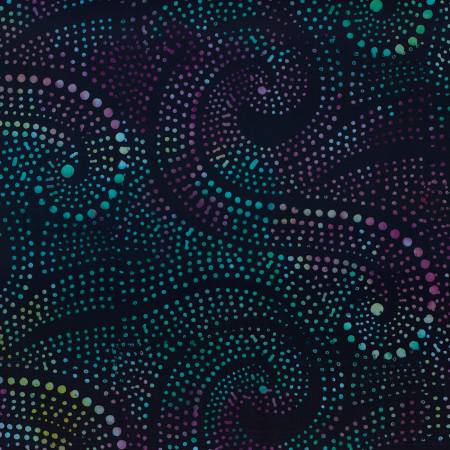 Moonshadow Batik Black Dotty Swirls Batik 22310-967