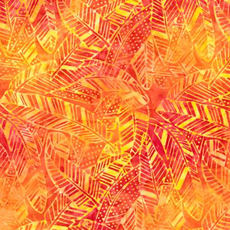 Technicolor Batiks 22324-385 Red/Orange Feathers