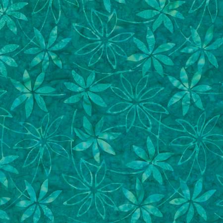 Technicolor Batiks 22326-747 Aqua Star Flowers