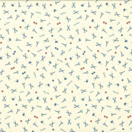 American Country 31752-10 Cream Scissors - Pohlar Fabrics