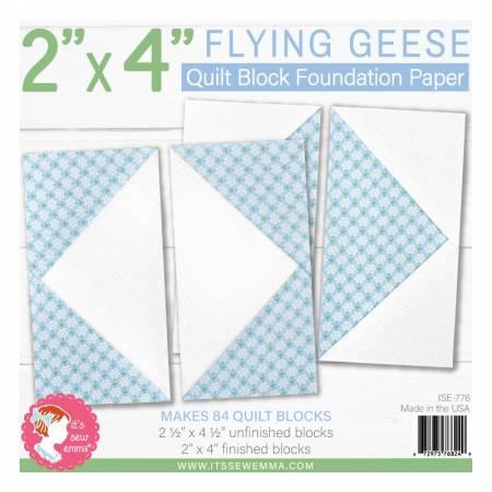 2in x 4in Flying Geese Foundation Paper